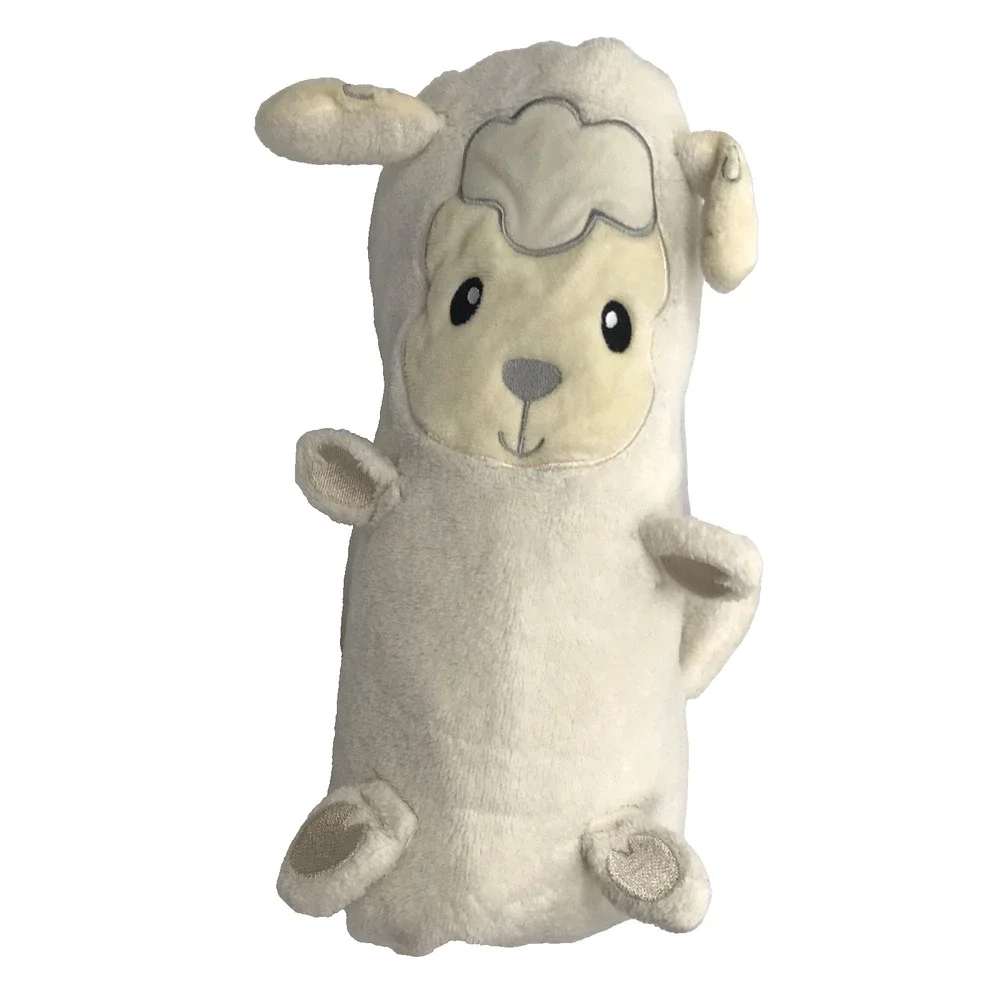Quiltex Sheep Baby Blanket Roll Up Travel Lovey Security Plush White Lamb 32x23